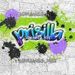 prisilla in Graffiti Grunge style - 3D name wallpaper