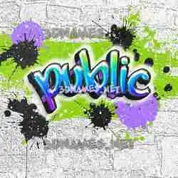 public in Graffiti Grunge style - 3D name wallpaper