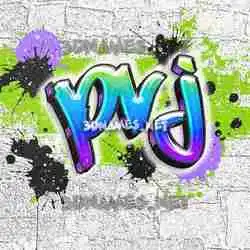 pvj in Graffiti Grunge style - 3D name wallpaper