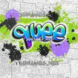 quee in Graffiti Grunge style - 3D name wallpaper