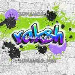 raksh in Graffiti Grunge style - 3D name wallpaper
