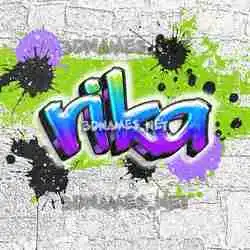 rika in Graffiti Grunge style - 3D name wallpaper