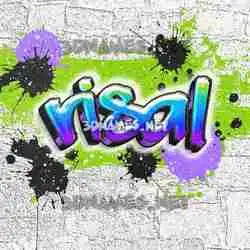 risal in Graffiti Grunge style - 3D name wallpaper