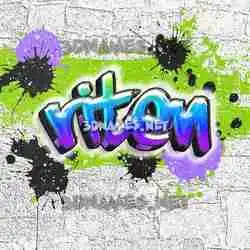 riten in Graffiti Grunge style - 3D name wallpaper