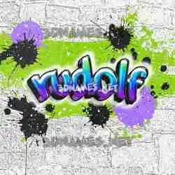 rudolf in Graffiti Grunge style - 3D name wallpaper