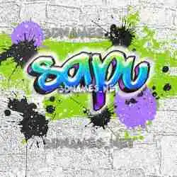 sapu in Graffiti Grunge style - 3D name wallpaper