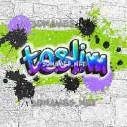 teslim in Graffiti Grunge style - 3D name wallpaper