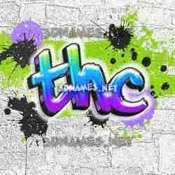 thc in Graffiti Grunge style - 3D name wallpaper