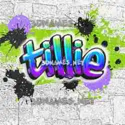 tillie in Graffiti Grunge style - 3D name wallpaper
