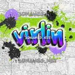 virlin in Graffiti Grunge style - 3D name wallpaper