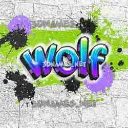 wolf in Graffiti Grunge style - 3D name wallpaper