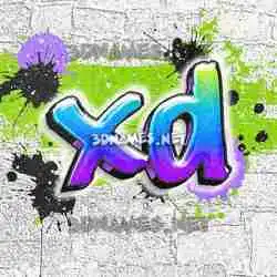 xd in Graffiti Grunge style - 3D name wallpaper