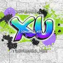 xu in Graffiti Grunge style - 3D name wallpaper