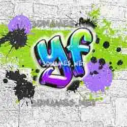 yf in Graffiti Grunge style - 3D name wallpaper