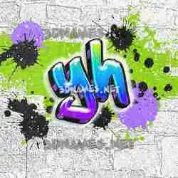 yh in Graffiti Grunge style - 3D name wallpaper