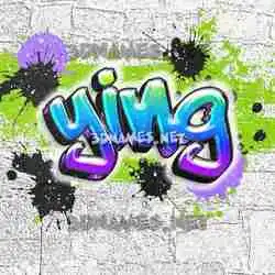 ying in Graffiti Grunge style - 3D name wallpaper