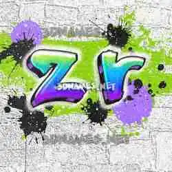z r in Graffiti Grunge style - 3D name wallpaper