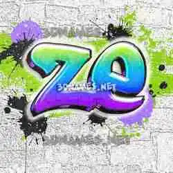 ze in Graffiti Grunge style - 3D name wallpaper