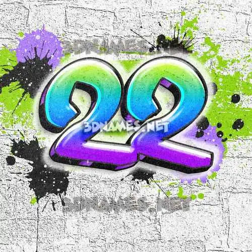 22 in Graffiti Grunge style - 3D name wallpaper 22 in Graffiti Grunge style - 3D name wallpaper