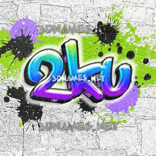 2ku in Graffiti Grunge style - 3D name wallpaper 2ku in Graffiti Grunge style - 3D name wallpaper