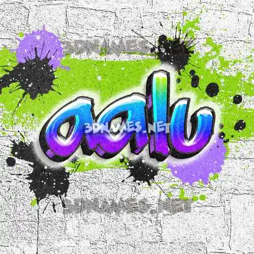 aalu in Graffiti Grunge style - 3D name wallpaper