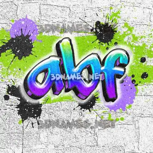 abf in Graffiti Grunge style - 3D name wallpaper