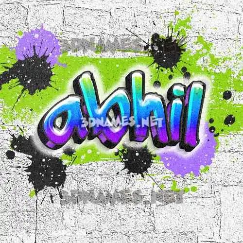 abhil in Graffiti Grunge style - 3D name wallpaper