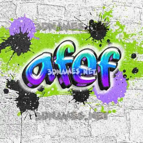 afef in Graffiti Grunge style - 3D name wallpaper