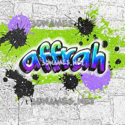 affrah in Graffiti Grunge style - 3D name wallpaper