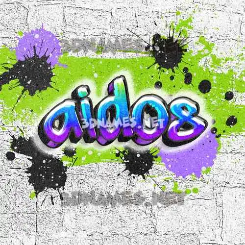 aidos in Graffiti Grunge style - 3D name wallpaper