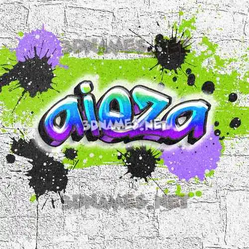 aieza in Graffiti Grunge style - 3D name wallpaper