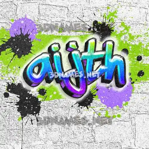 aijth in Graffiti Grunge style - 3D name wallpaper
