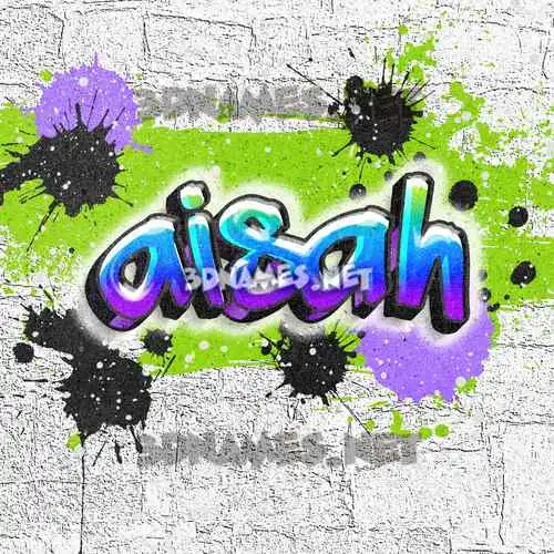 aisah in Graffiti Grunge style - 3D name wallpaper