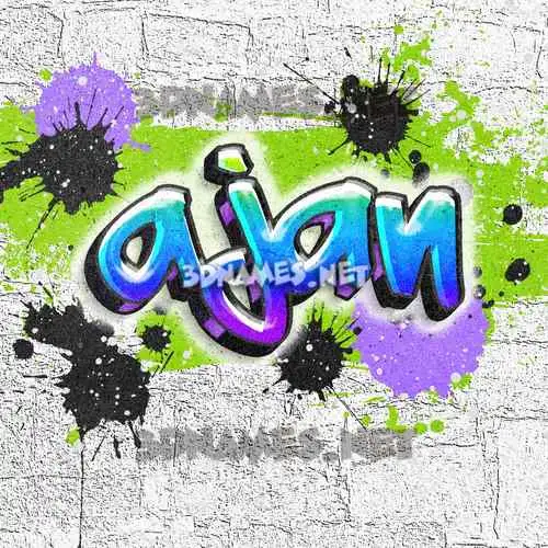 ajan in Graffiti Grunge style - 3D name wallpaper