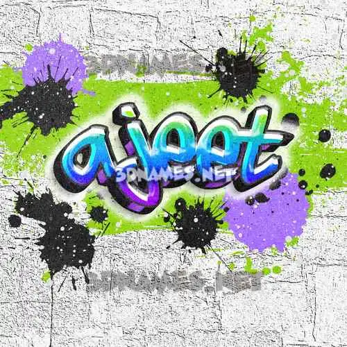 ajeet in Graffiti Grunge style - 3D name wallpaper