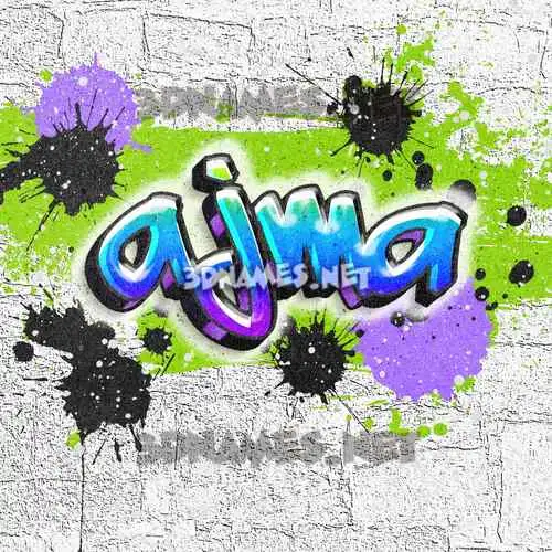 ajma in Graffiti Grunge style - 3D name wallpaper