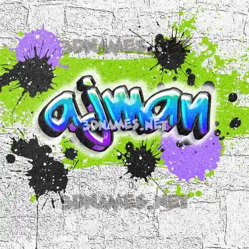 ajman in Graffiti Grunge style - 3D name wallpaper