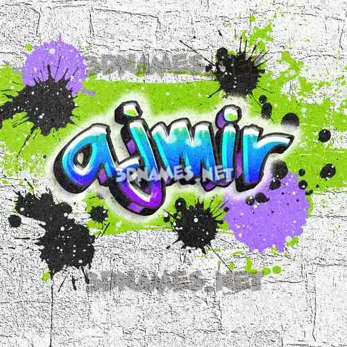 ajmir in Graffiti Grunge style - 3D name wallpaper