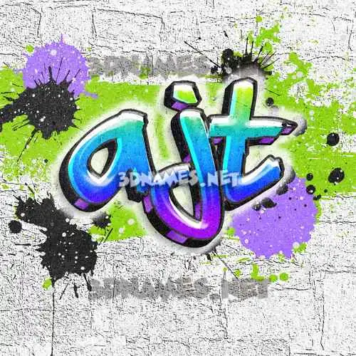 ajt in Graffiti Grunge style - 3D name wallpaper