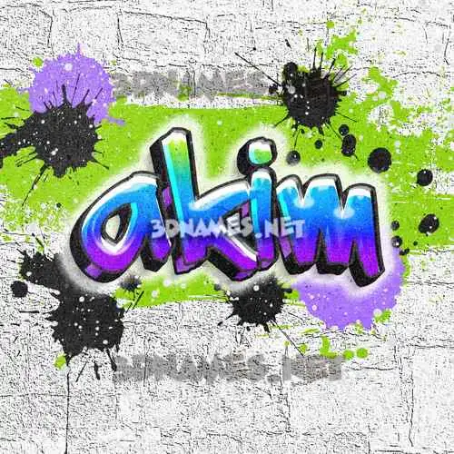 akim in Graffiti Grunge style - 3D name wallpaper