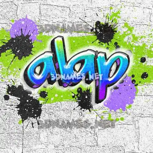 alap in Graffiti Grunge style - 3D name wallpaper