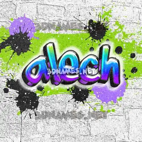 alech in Graffiti Grunge style - 3D name wallpaper