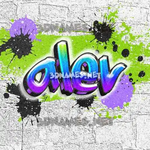 alev in Graffiti Grunge style - 3D name wallpaper