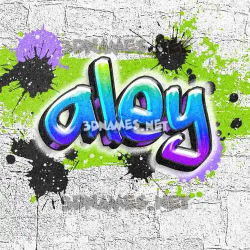 aley in Graffiti Grunge style - 3D name wallpaper