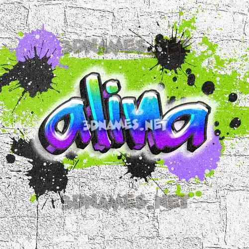 alina in Graffiti Grunge style - 3D name wallpaper
