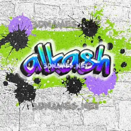 alkash in Graffiti Grunge style - 3D name wallpaper