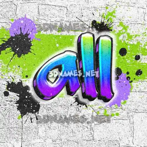 all in Graffiti Grunge style - 3D name wallpaper