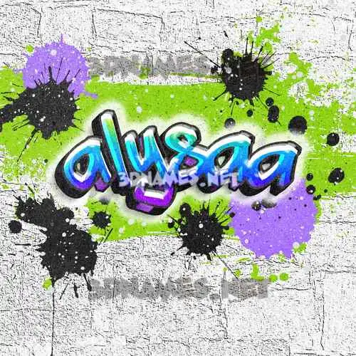 alysaa in Graffiti Grunge style - 3D name wallpaper