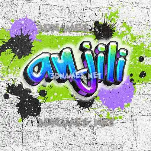 anjili in Graffiti Grunge style - 3D name wallpaper