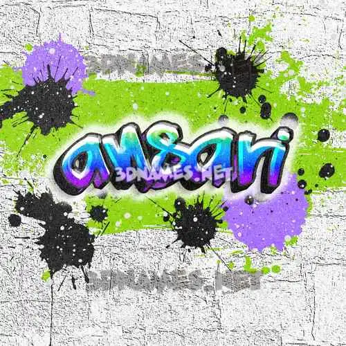 ansari in Graffiti Grunge style - 3D name wallpaper